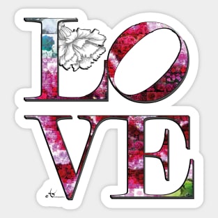 LOVE Letters January Birth Month Flower Carnation Sticker